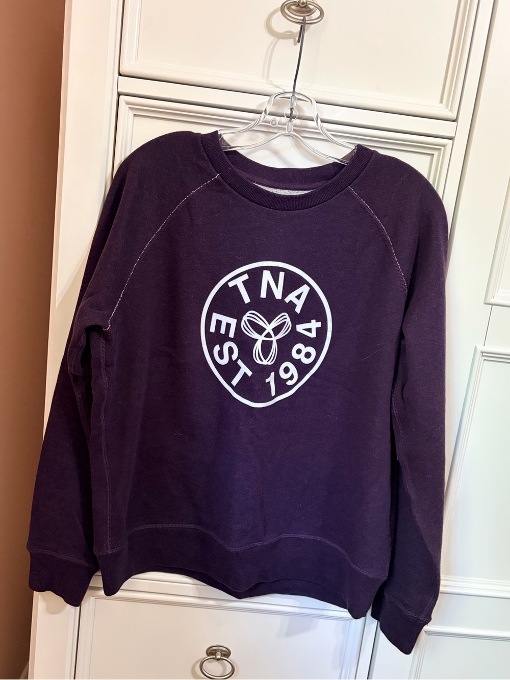 ARITZIA TNA deep Purple Classic crewneck, large